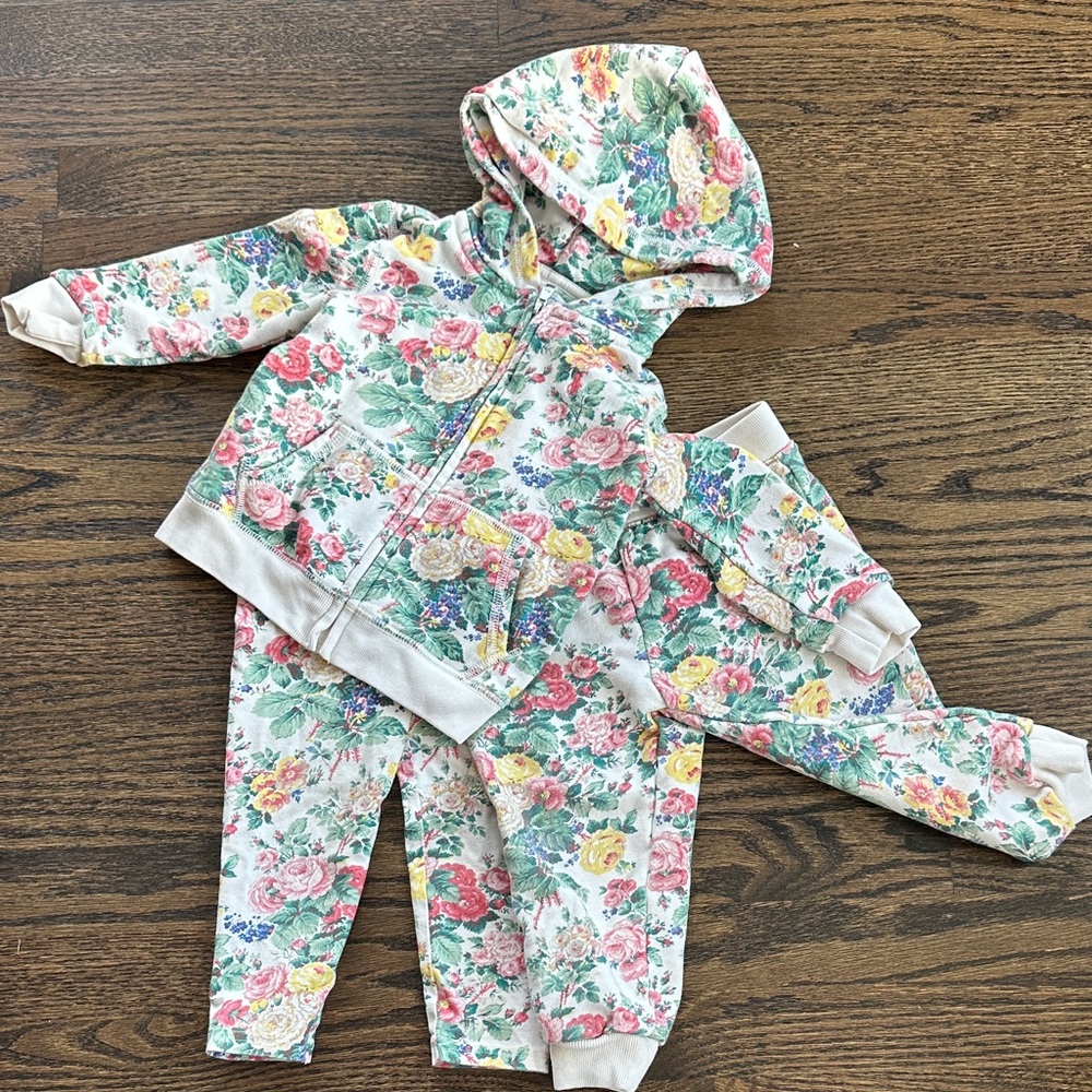 Ralph Lauren Floral Zip-Up Hoodie Set 24M
